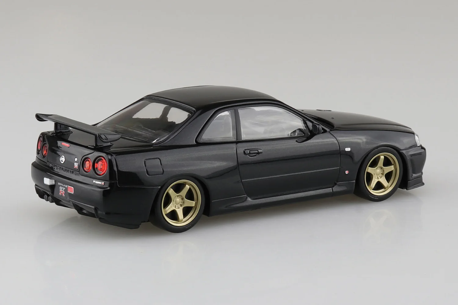 Aoshima 1/32 SNAP KIT #12CU-BP Nissan R34 Skyline GT-R Custom Wheel (Black Pearl) - Image 3